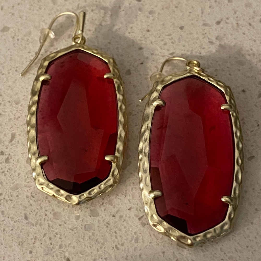 Kendra Scott translucent red Danielle earrings